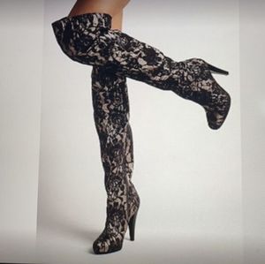 Lace Thigh High Boots